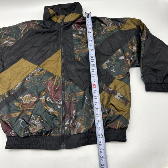 Vintage SLADE black and gold nylon 1990s windbreaker JACKET women’s Size LARGE - Picture 6 of 11